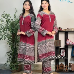 Sindhu premium rayon silk two piece for women in maroon color